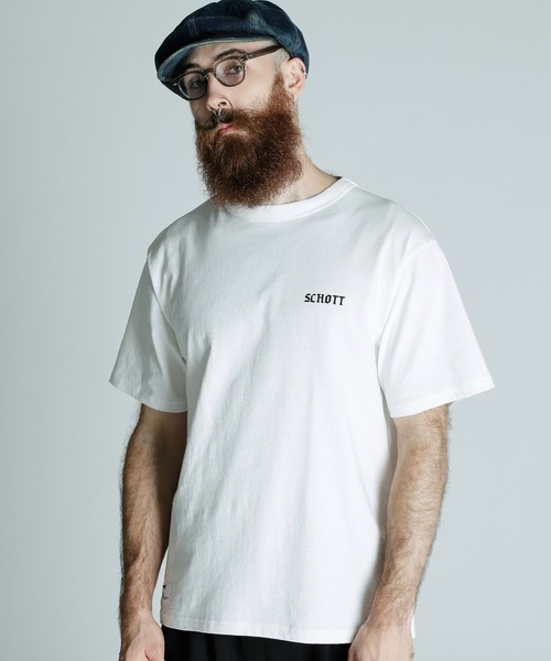 schott（ショット）の「Schott/ショット/T-SHIRT SESSION/Tシャツ セッション（Tシャツ/カットソー・メンズ・ブラック/ホワイト/オリーブ・M/L/XL/2XL）」の7枚目の写真