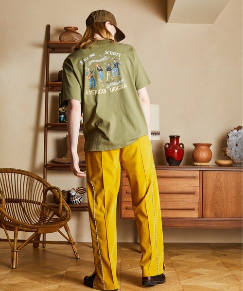 schott（ショット）の「Schott/ショット/T-SHIRT SESSION/Tシャツ セッション（Tシャツ/カットソー・メンズ・ブラック/ホワイト/オリーブ・M/L/XL/2XL）」の4枚目の写真