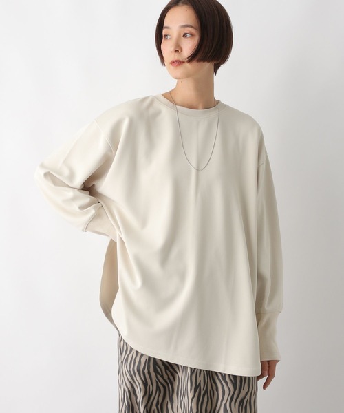 LEPSIM(レプシィム)の「ステッチラウンドチュニック 289255(Tシャツ/カットソー・レディース・アイボリー/チャコールグレー/ライトグレー/オレンジ・FREE)」の5枚目の写真