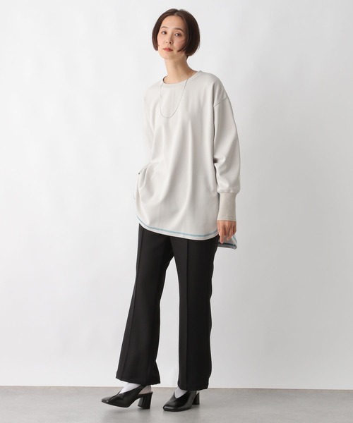 LEPSIM(レプシィム)の「ステッチラウンドチュニック 289255(Tシャツ/カットソー・レディース・アイボリー/チャコールグレー/ライトグレー/オレンジ・FREE)」の15枚目の写真