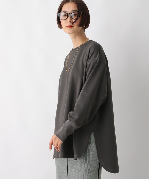 LEPSIM(レプシィム)の「ステッチラウンドチュニック 289255(Tシャツ/カットソー・レディース・アイボリー/チャコールグレー/ライトグレー/オレンジ・FREE)」の19枚目の写真