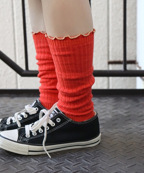 KIVISDOU（キビスドウ）の「ちょびウール メローリブ アーム・レッグ ウォーマー（アームカバー・レディース・イエロー/オレンジ/ロイヤルブルー/ブラック・F）」の5枚目の写真