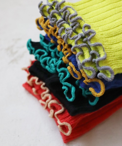 KIVISDOU（キビスドウ）の「ちょびウール メローリブ アーム・レッグ ウォーマー（アームカバー・レディース・イエロー/オレンジ/ロイヤルブルー/ブラック・F）」の18枚目の写真