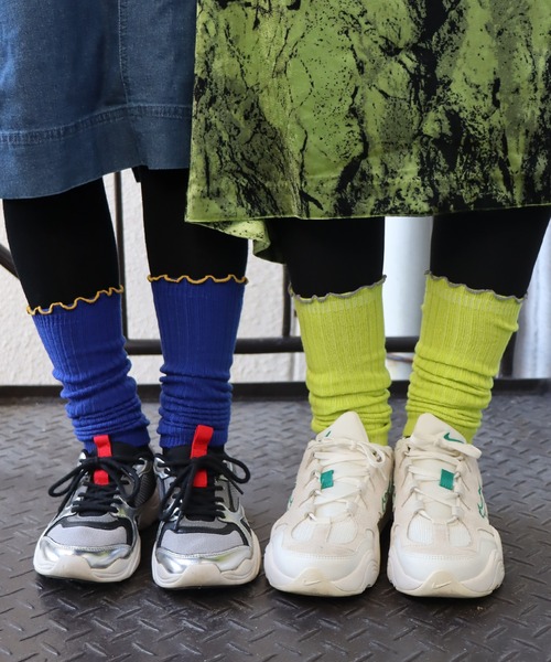 KIVISDOU（キビスドウ）の「ちょびウール メローリブ アーム・レッグ ウォーマー（アームカバー・レディース・イエロー/オレンジ/ロイヤルブルー/ブラック・F）」の7枚目の写真