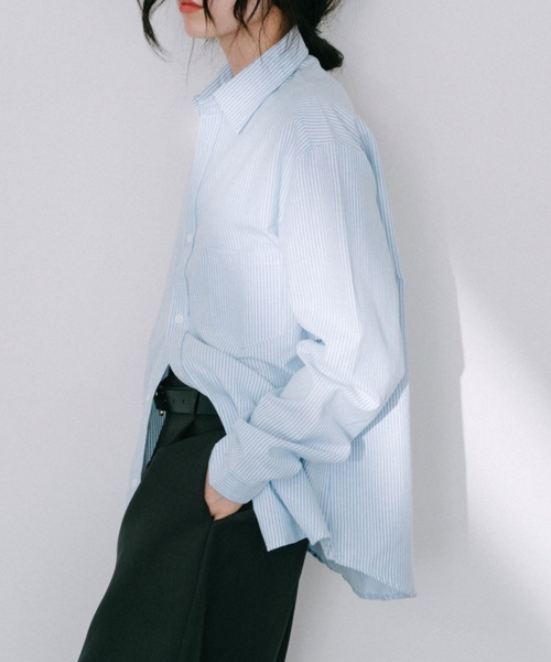 DRWCYS（ドロシーズ）の「ピンストライプシャツ（シャツ/ブラウス・レディース・ピンク/ブルー・FREE）」の7枚目の写真