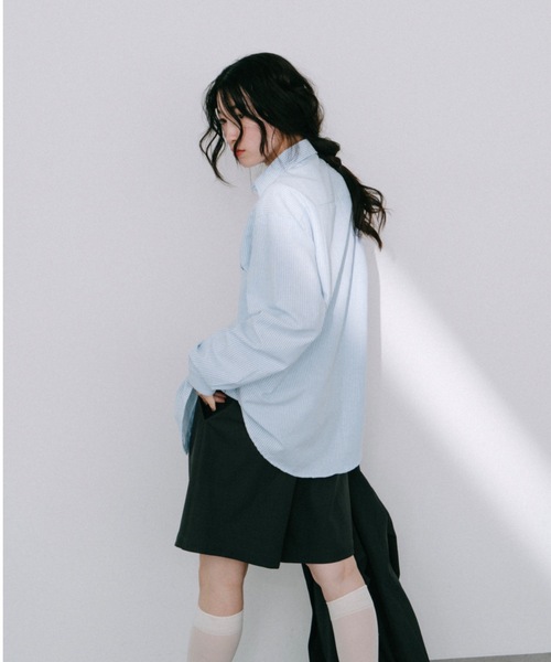 DRWCYS（ドロシーズ）の「ピンストライプシャツ（シャツ/ブラウス・レディース・ピンク/ブルー・FREE）」の5枚目の写真