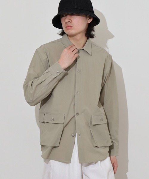 MMMM（エムエムエムエム）の「MMMM マルチポケットシャツ/ストレッチ（シャツ/ブラウス・メンズ・ベージュ/ブラック・L/XL/M）」の4枚目の写真
