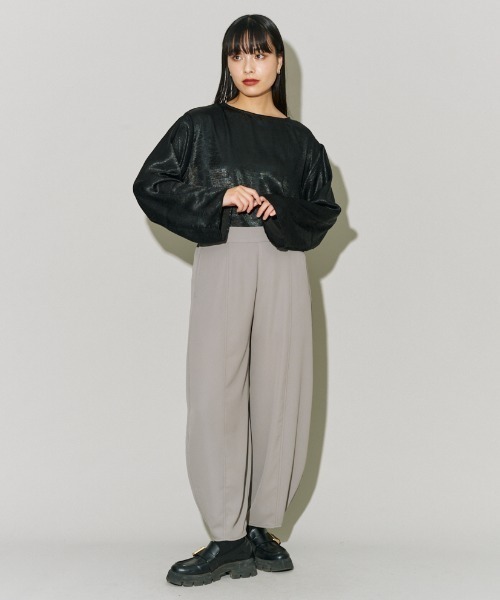 terrace(テラス)の「フルーエントカーブパンツ(その他パンツ・レディース・ブラック/オリーブ/ホワイト/グレー・MEDIUM)」の1枚目の写真