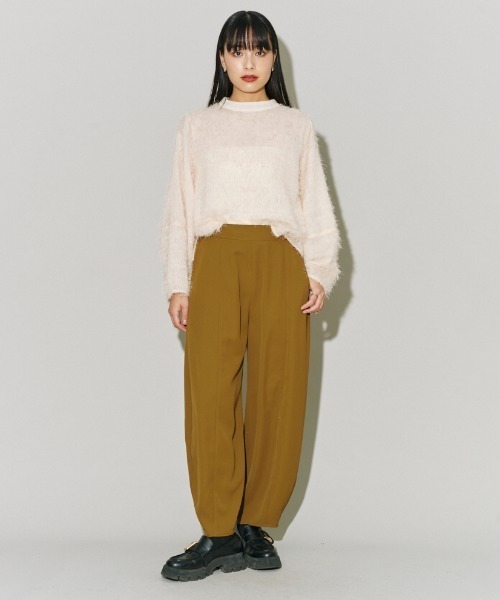 terrace(テラス)の「フルーエントカーブパンツ(その他パンツ・レディース・ブラック/オリーブ/ホワイト/グレー・MEDIUM)」の4枚目の写真