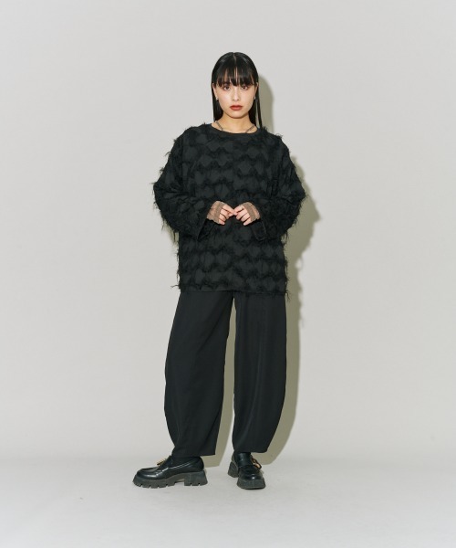 terrace(テラス)の「フルーエントカーブパンツ(その他パンツ・レディース・ブラック/オリーブ/ホワイト/グレー・MEDIUM)」の7枚目の写真