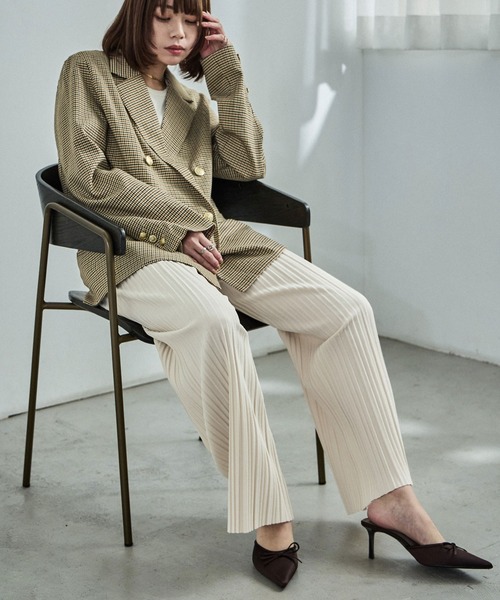 Fashion Letter(ファッションレター)の「プリーツイージーパンツ(その他パンツ・レディース・グリーン/ブラック/グレイッシュベージュ/アイボリー/チャコール/パープル/イエロー・L/M)」の8枚目の写真
