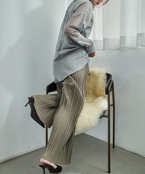 Fashion Letter(ファッションレター)の「プリーツイージーパンツ(その他パンツ・レディース・グリーン/ブラック/グレイッシュベージュ/アイボリー/チャコール/パープル/イエロー・L/M)」の16枚目の写真