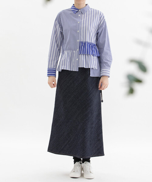 【タグ付き】nop de nod miscアシメトリー裾フリルシャツ SUMMER SALE】miscアシメトリー裾フリルシャツ | COO ONLINE