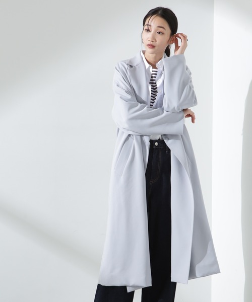 NANO universe(ナノユニバース)の「撥水&花粉ガードチェスターコート(チェスターコート・レディース・ブラック/ベージュ/ブルーグレー・FREE)」の12枚目の写真