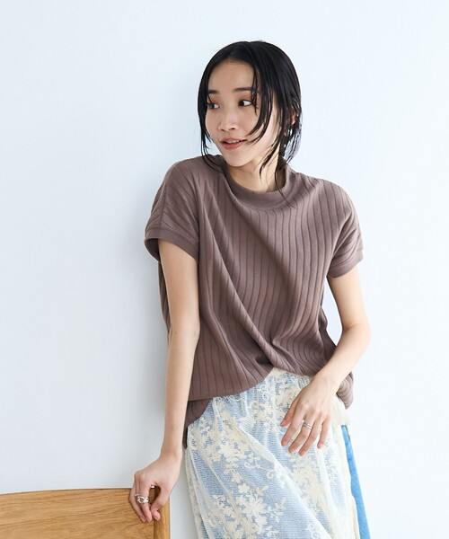 coen(コーエン)の「USAコットンワイドリブリピTフレンチスリーブ(Tシャツ/カットソー・レディース・モカ/ブラック/オフホワイト/ダークグレー・M/L)」の11枚目の写真