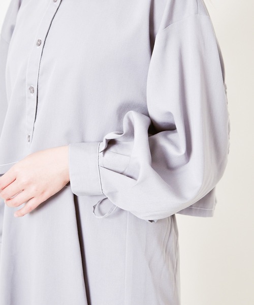 GORGE(ゴージ)の「《シャツ×キャミSET》レディース シャツセットワンピース レイヤード風 春夏秋(ワンピース・レディース・スミクロ/サックスブルー/グレイッシュベージュ・F)」の11枚目の写真