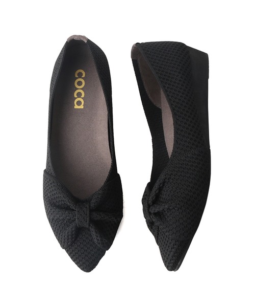 coca（ANDEX shoes product）（コカ）の「リボン ニット フラットパンプス（パンプス・レディース・ブラック/ベージュ・LARGE/MEDIUM/SMALL）」の14枚目の写真
