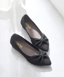 coca（ANDEX shoes product）（コカ）の「リボン ニット フラットパンプス（パンプス）」