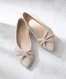 coca（ANDEX shoes product）（コカ）の「リボン ニット フラットパンプス（パンプス）」