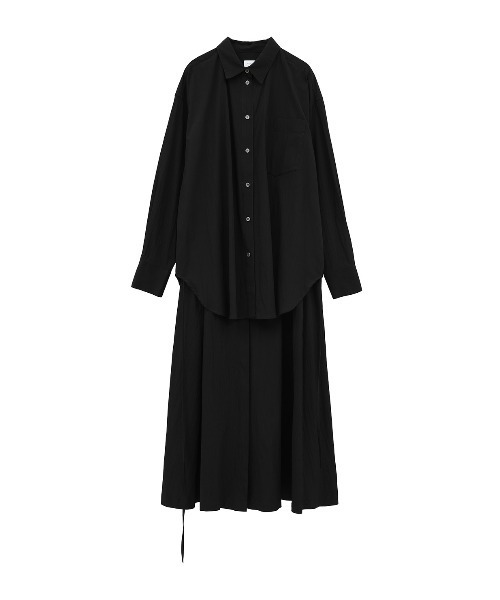 MANOF(マノフ)の「LAYER SHIRT ONE PIECE(ワンピース・レディース・ライトブルー/ブラック/ストライプ・M/S)」の22枚目の写真