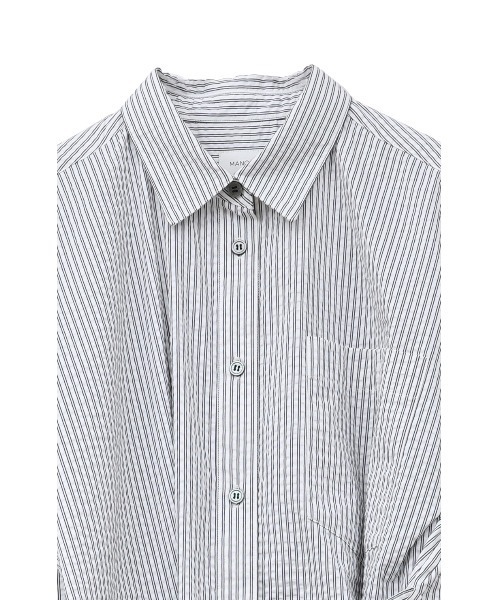 MANOF(マノフ)の「LAYER SHIRT ONE PIECE(ワンピース・レディース・ライトブルー/ブラック/ストライプ・M/S)」の19枚目の写真