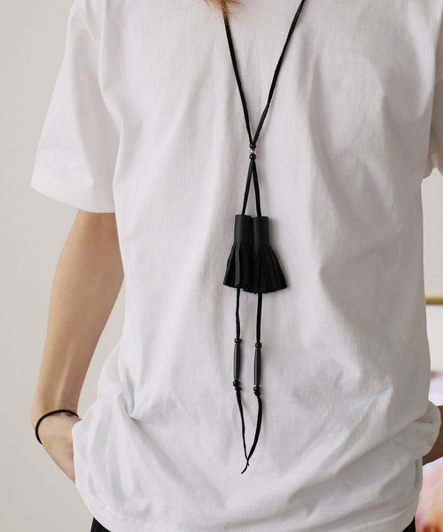 Rooster King & Co ルースターキング Leather Feather Beads