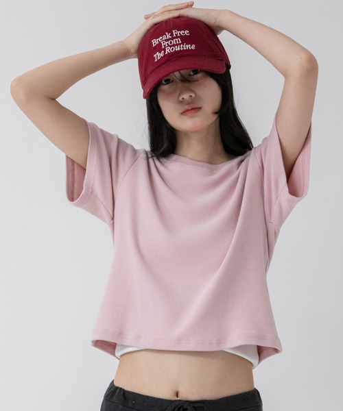 セール】コンパクト半袖Tシャツ/シンプルノームコア春服 白 黒