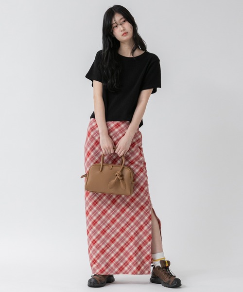 HEILIS(ヘイリス)の「コンパクト半袖Tシャツ/シンプルノームコア春服 白 黒 ブラック オフホワイト ピンク ネイビー グレー コンパクト クロップド(Tシャツ/カットソー・レディース・ブラック/グレー/オフホワイト/ピンク/ネイビー・FREE)」の14枚目の写真