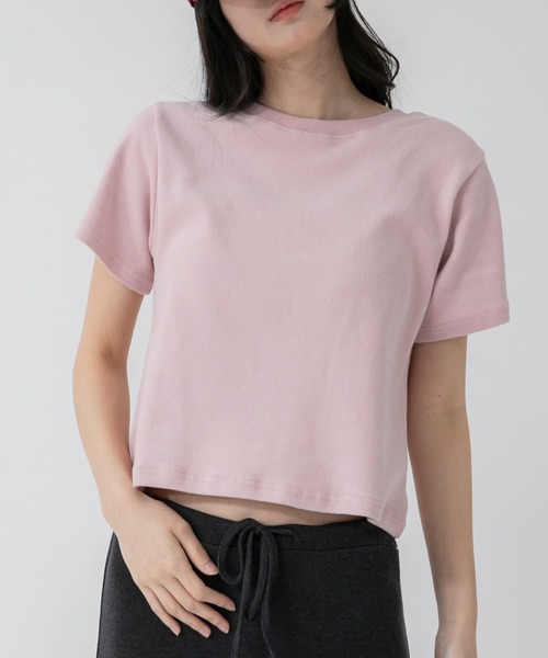 HEILIS(ヘイリス)の「コンパクト半袖Tシャツ/シンプルノームコア春服 白 黒 ブラック オフホワイト ピンク ネイビー グレー コンパクト クロップド(Tシャツ/カットソー・レディース・ブラック/グレー/オフホワイト/ピンク/ネイビー・FREE)」の22枚目の写真