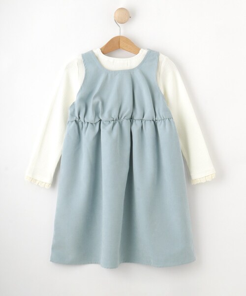 SHOO・LA・RUE（シューラルー）の「【洗える/100-120cm】着るだけでコーデが決まる スカラップ花刺繍ワンピース（ワンピース・キッズ・サックスブルー/ベビーピンク・11/10/12）」の9枚目の写真