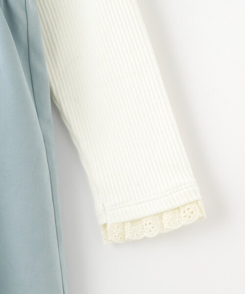 SHOO・LA・RUE（シューラルー）の「【洗える/100-120cm】着るだけでコーデが決まる スカラップ花刺繍ワンピース（ワンピース・キッズ・サックスブルー/ベビーピンク・11/10/12）」の6枚目の写真