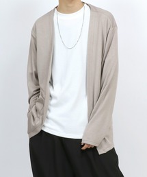 Cool Touch Smooth fabric No Color Jacket Cardigan/ふわとろ スムース ノーカラー ジャケット ボタンレス カーディガン