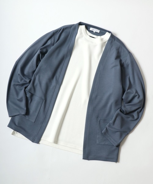 ANPAS(アンパス)の「Cool Touch Smooth fabric No Color Jacket Cardigan/ふわとろ スムース ノーカラー ジャケット ボタンレス カーディガン(カーディガン/ボレロ・メンズ・チャコール/ベージュ/ブルー・M/L/LL)」の22枚目の写真