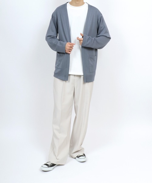 ANPAS(アンパス)の「Cool Touch Smooth fabric No Color Jacket Cardigan/ふわとろ スムース ノーカラー ジャケット ボタンレス カーディガン(カーディガン/ボレロ・メンズ・チャコール/ベージュ/ブルー・M/L/LL)」の17枚目の写真