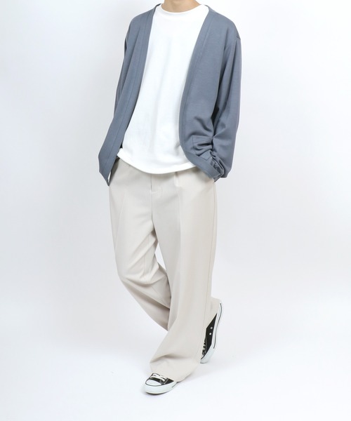 ANPAS(アンパス)の「Cool Touch Smooth fabric No Color Jacket Cardigan/ふわとろ スムース ノーカラー ジャケット ボタンレス カーディガン(カーディガン/ボレロ・メンズ・チャコール/ベージュ/ブルー・M/L/LL)」の18枚目の写真