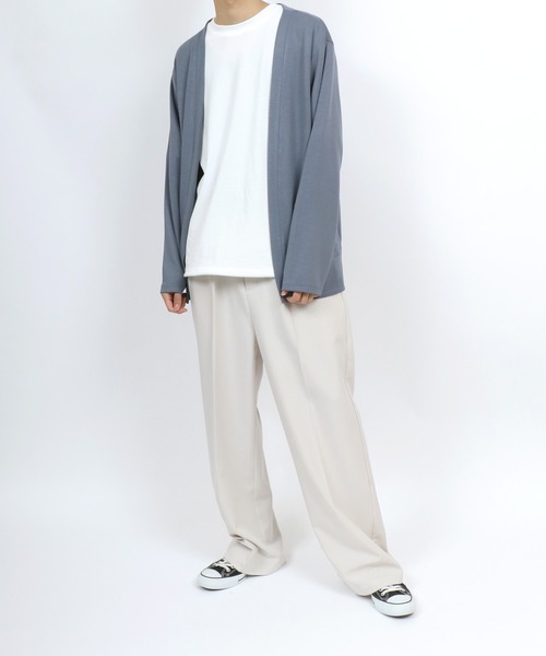 ANPAS(アンパス)の「Cool Touch Smooth fabric No Color Jacket Cardigan/ふわとろ スムース ノーカラー ジャケット ボタンレス カーディガン(カーディガン/ボレロ・メンズ・チャコール/ベージュ/ブルー・M/L/LL)」の19枚目の写真