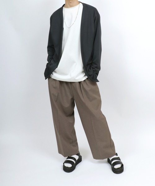 ANPAS(アンパス)の「Cool Touch Smooth fabric No Color Jacket Cardigan/ふわとろ スムース ノーカラー ジャケット ボタンレス カーディガン(カーディガン/ボレロ・メンズ・チャコール/ベージュ/ブルー・M/L/LL)」の10枚目の写真