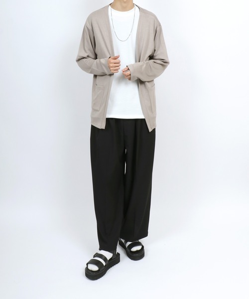 ANPAS(アンパス)の「Cool Touch Smooth fabric No Color Jacket Cardigan/ふわとろ スムース ノーカラー ジャケット ボタンレス カーディガン(カーディガン/ボレロ・メンズ・チャコール/ベージュ/ブルー・M/L/LL)」の13枚目の写真