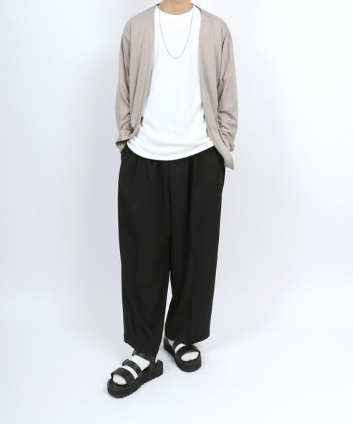 ANPAS(アンパス)の「Cool Touch Smooth fabric No Color Jacket Cardigan/ふわとろ スムース ノーカラー ジャケット ボタンレス カーディガン(カーディガン/ボレロ・メンズ・チャコール/ベージュ/ブルー・M/L/LL)」の12枚目の写真