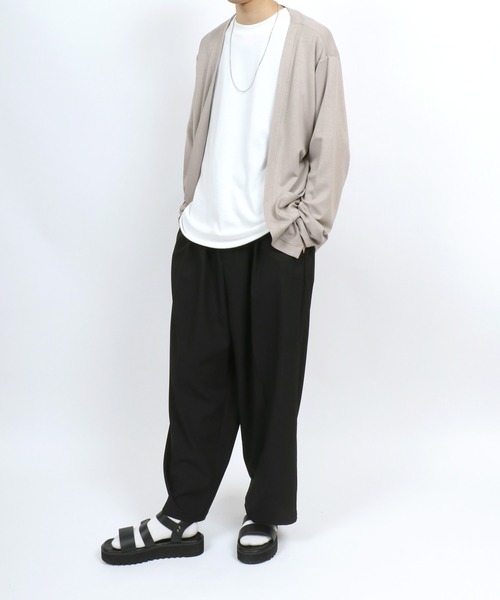 ANPAS(アンパス)の「Cool Touch Smooth fabric No Color Jacket Cardigan/ふわとろ スムース ノーカラー ジャケット ボタンレス カーディガン(カーディガン/ボレロ・メンズ・チャコール/ベージュ/ブルー・M/L/LL)」の15枚目の写真