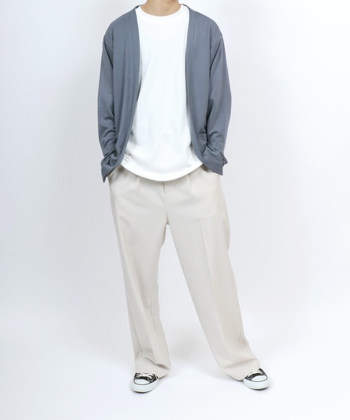 ANPAS(アンパス)の「Cool Touch Smooth fabric No Color Jacket Cardigan/ふわとろ スムース ノーカラー ジャケット ボタンレス カーディガン(カーディガン/ボレロ・メンズ・チャコール/ベージュ/ブルー・M/L/LL)」の16枚目の写真
