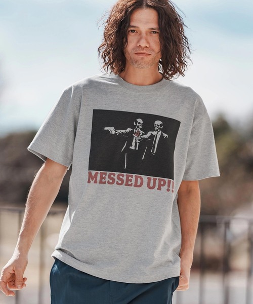 【自分だけのスタイル！】GLOGANG カラテ・ウノ・Tシャツ mt9563-プリントT_Messed up Tシャツ（Tシャツ/カットソー