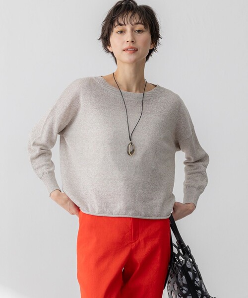 23区（ニジュウサンク）の「【洗える】ピュアリネン ワイド ニット（ニット/セーター・レディース・ベージュ系/ダークブラウン系/イエロー系/オレンジ系・38）」の3枚目の写真
