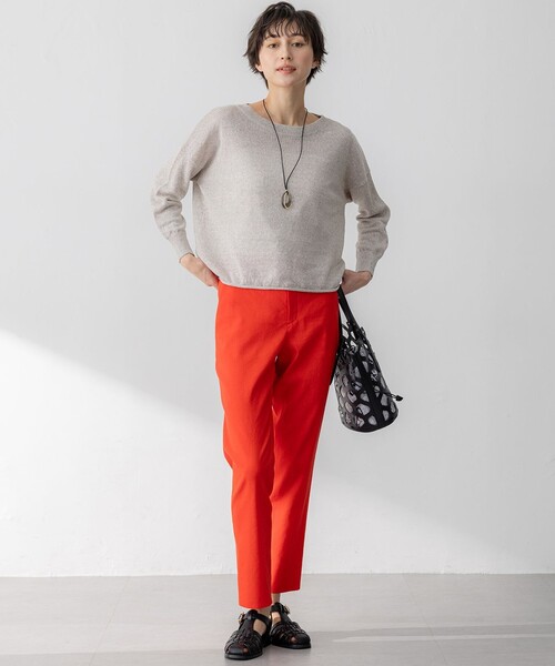 23区（ニジュウサンク）の「【洗える】ピュアリネン ワイド ニット（ニット/セーター・レディース・ベージュ系/ダークブラウン系/イエロー系/オレンジ系・38）」の13枚目の写真