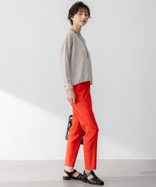 23区（ニジュウサンク）の「【洗える】ピュアリネン ワイド ニット（ニット/セーター・レディース・ベージュ系/ダークブラウン系/イエロー系/オレンジ系・38）」の14枚目の写真