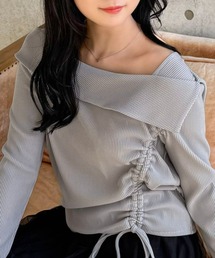 clear | サイドドロスト長袖リブカットソー［大人カジュアル 春ニット］≪SS新作≫(Tシャツ/カットソー)