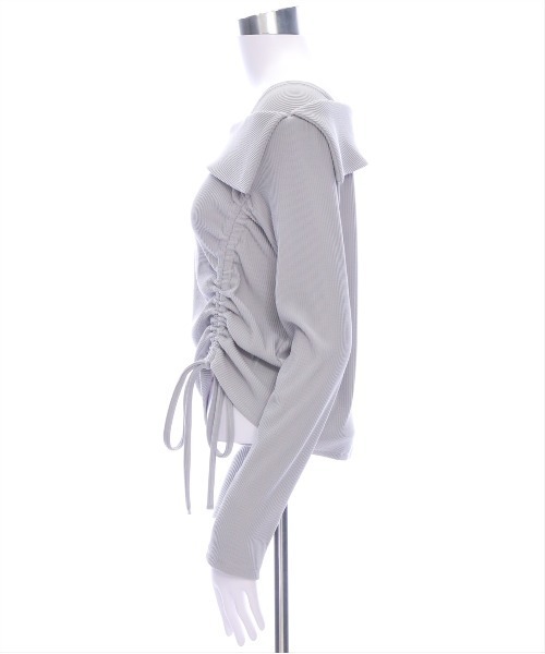 clear（クリア）の「サイドドロスト長袖リブカットソー［大人カジュアル 春ニット］≪SS新作≫（Tシャツ/カットソー・レディース・ライトグレー/アイボリー/ブラック・F）」の5枚目の写真
