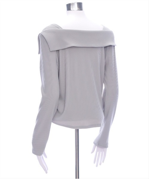 clear（クリア）の「サイドドロスト長袖リブカットソー［大人カジュアル 春ニット］≪SS新作≫（Tシャツ/カットソー・レディース・ライトグレー/アイボリー/ブラック・F）」の6枚目の写真