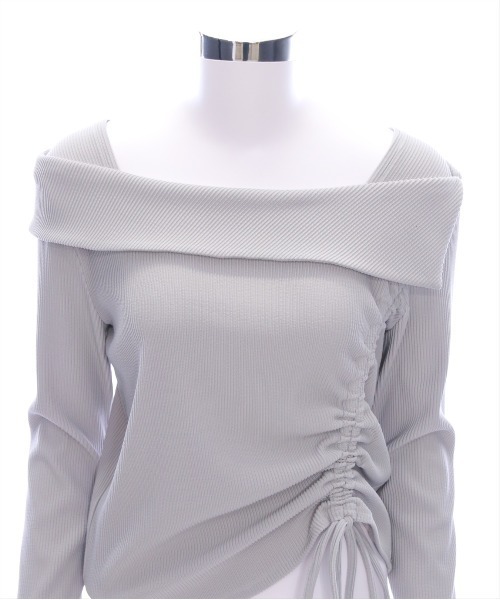 clear（クリア）の「サイドドロスト長袖リブカットソー［大人カジュアル 春ニット］≪SS新作≫（Tシャツ/カットソー・レディース・ライトグレー/アイボリー/ブラック・F）」の8枚目の写真