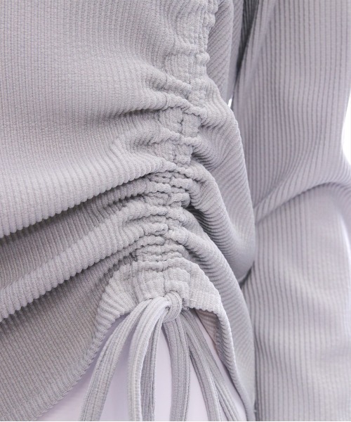 clear（クリア）の「サイドドロスト長袖リブカットソー［大人カジュアル 春ニット］≪SS新作≫（Tシャツ/カットソー・レディース・ライトグレー/アイボリー/ブラック・F）」の10枚目の写真